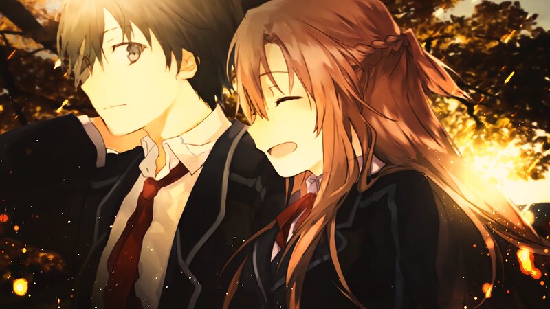 Two Anime Students — Orange