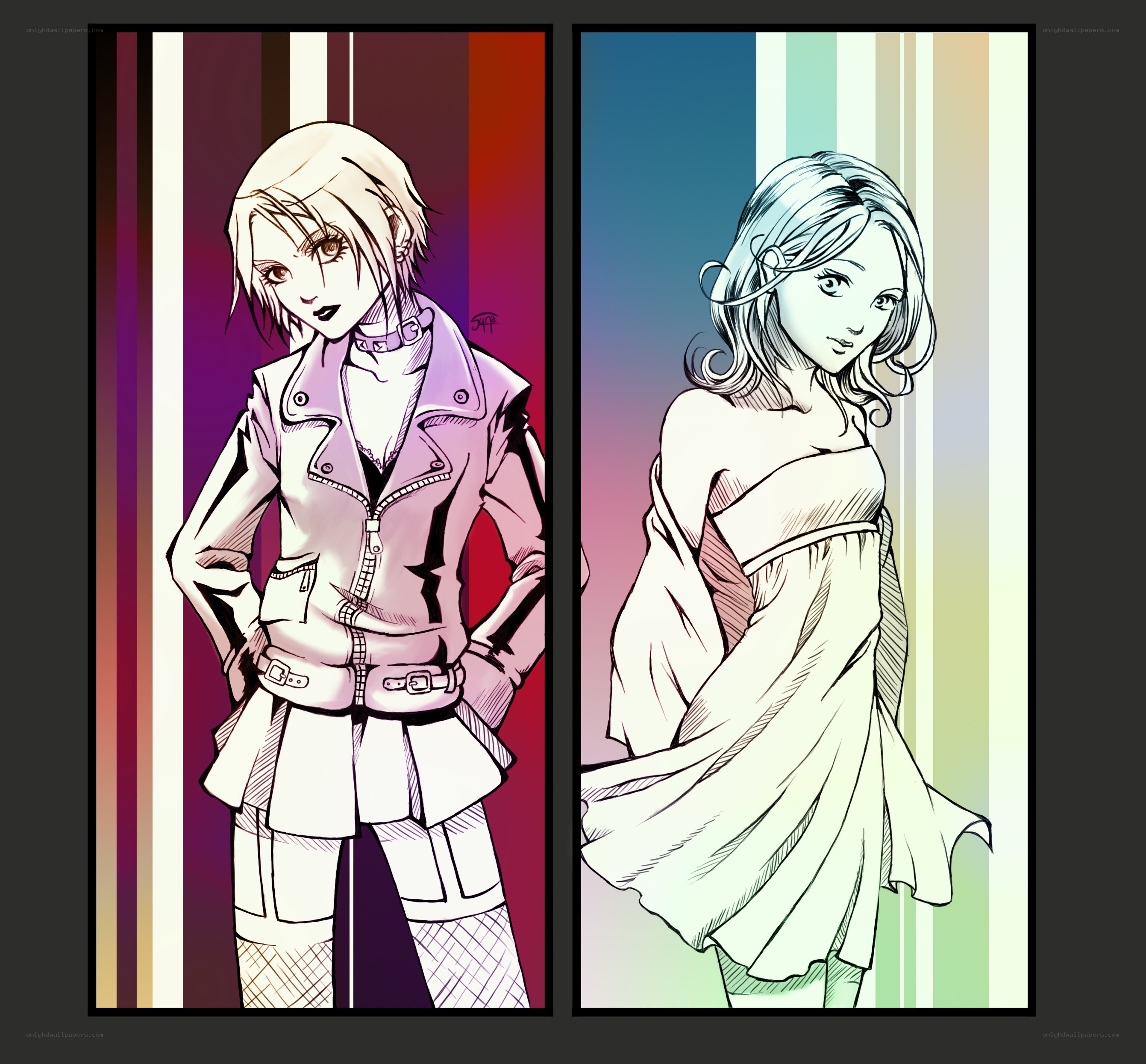 Two anime-style character portraits