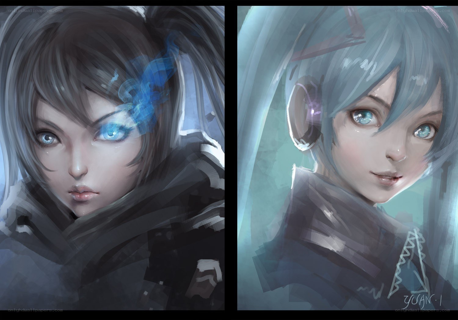 two anime-style character portraits