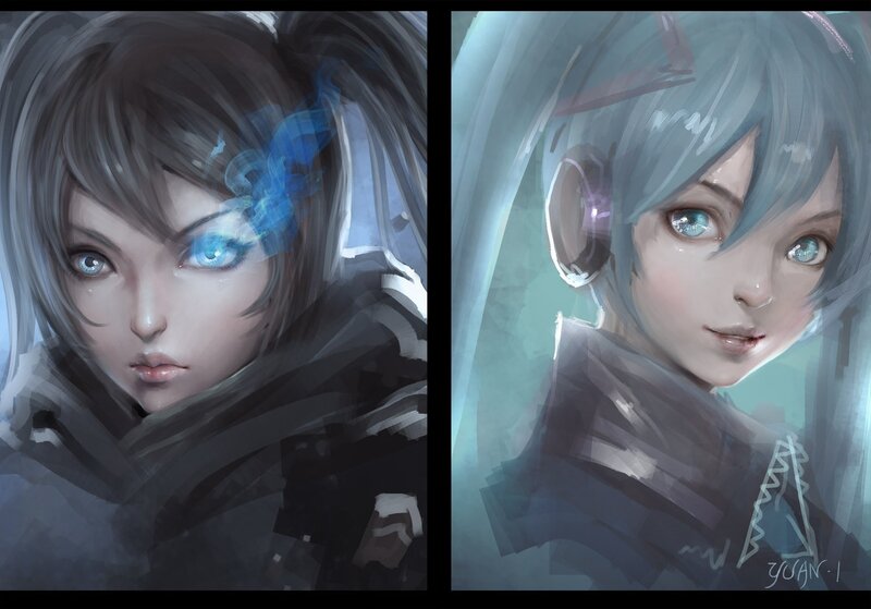 Two Anime-style Characters — Gray