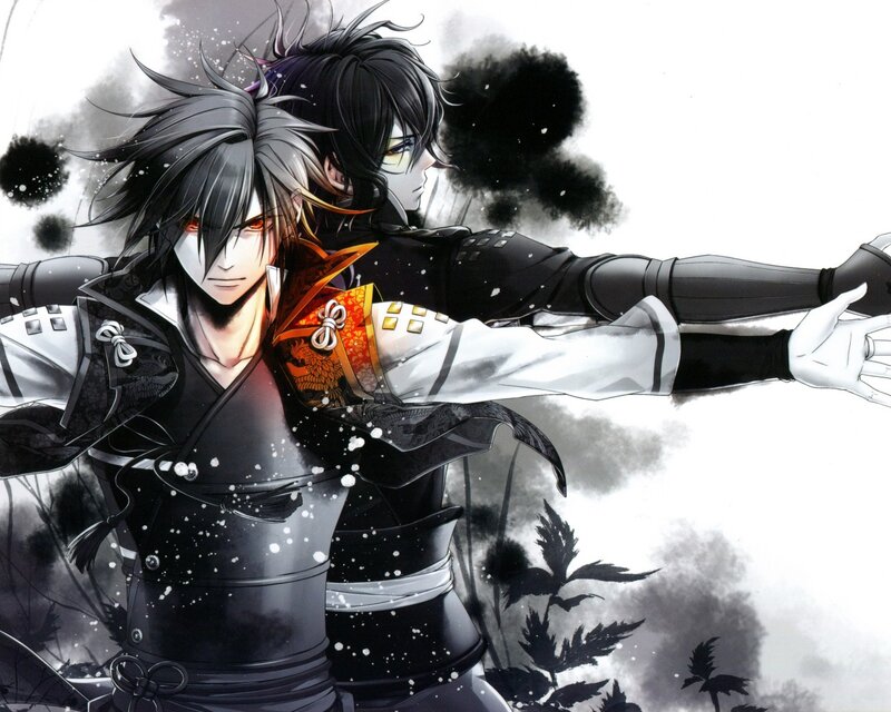 Two Anime Warriors — Black