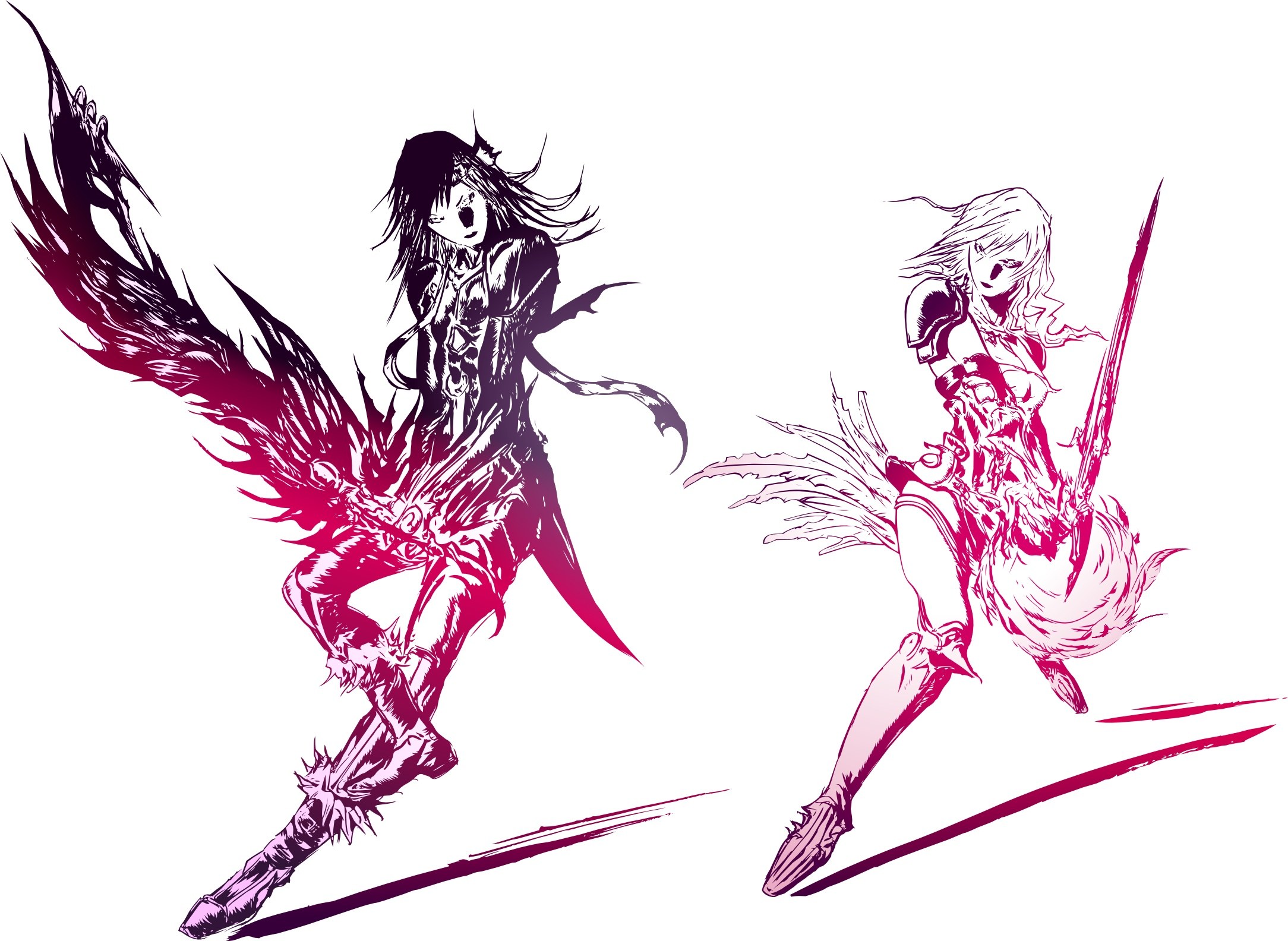 two anime warriors in action