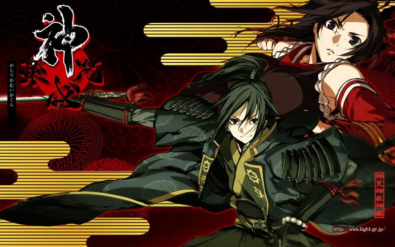 Two Anime Warriors in Combat — Black