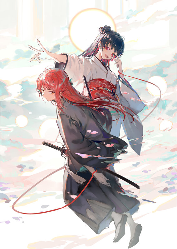 Two Anime Warriors — White