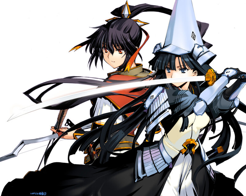 Two anime warriors with swords