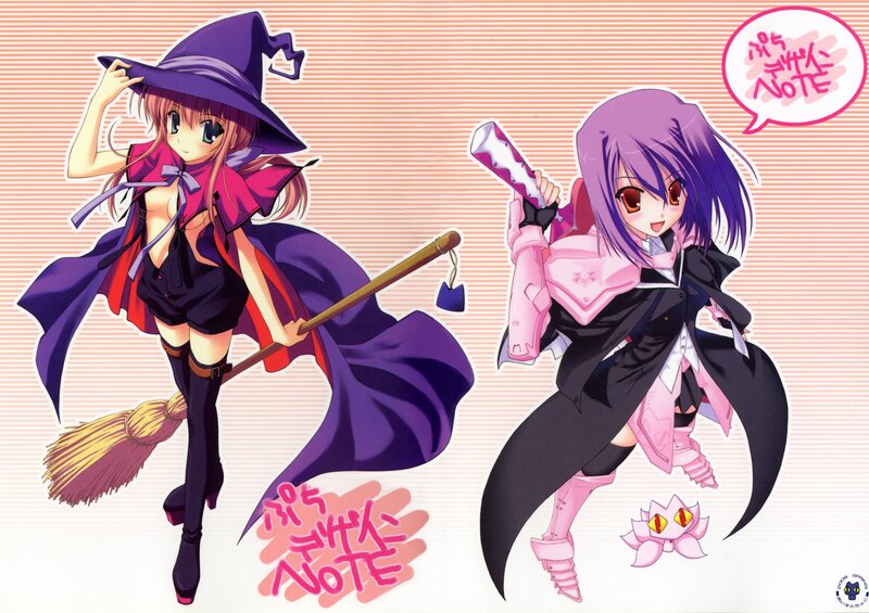Two anime witches in action