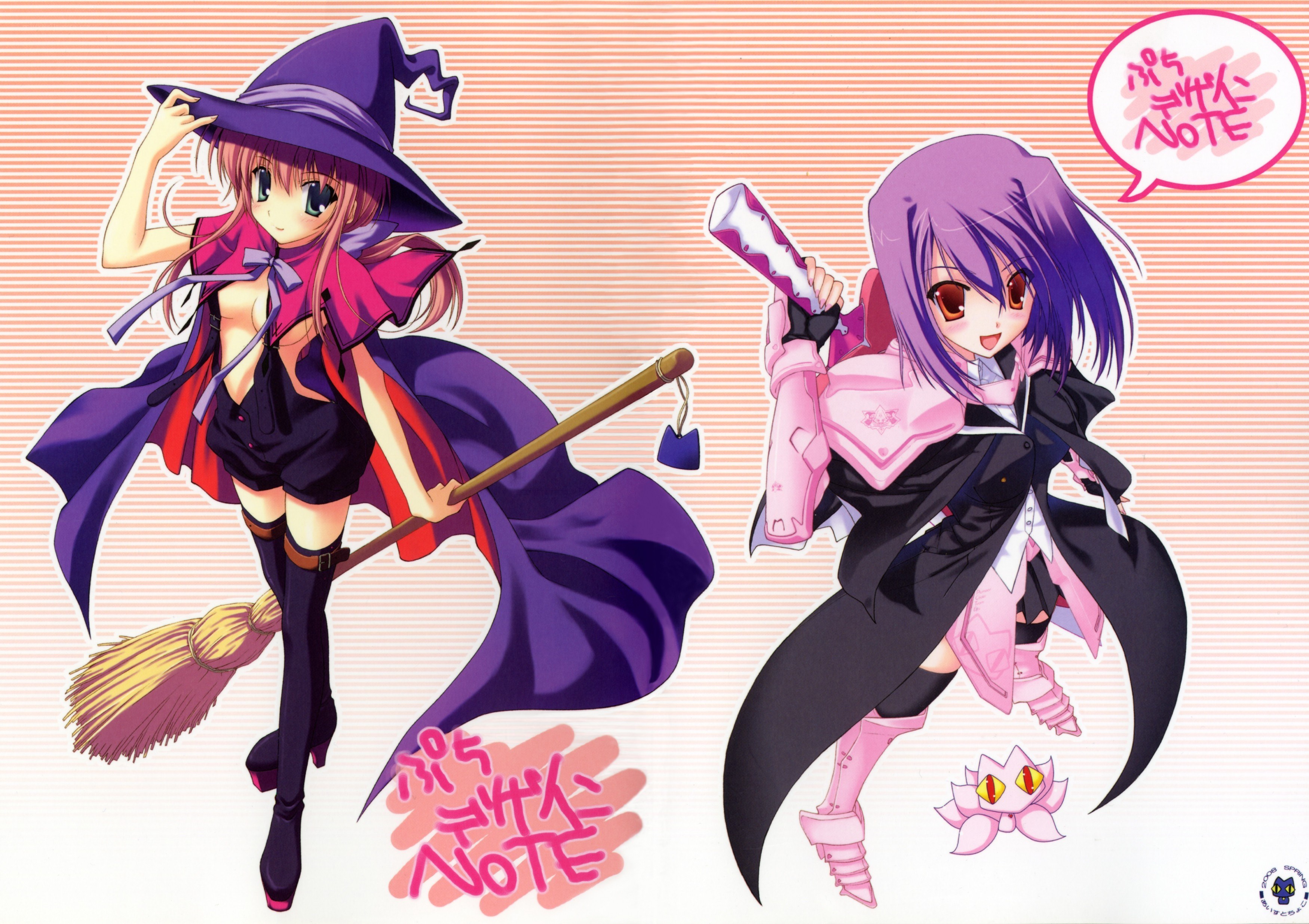 Two anime witches in action
