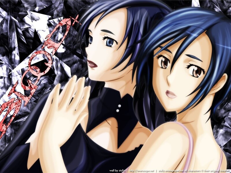 Two Anime Women — Blue, Dramatic, Blue Hair