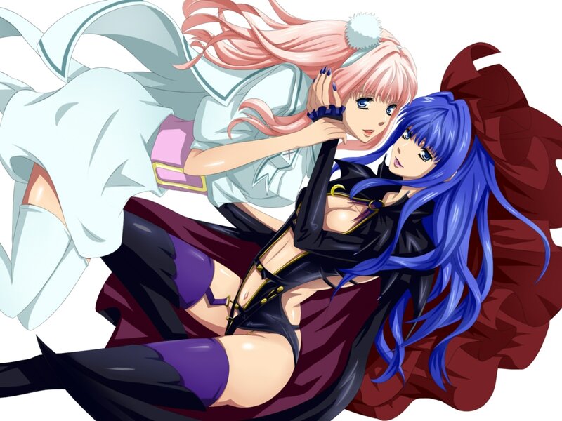 Two Anime Women — Blue, Dramatic, Long Hair
