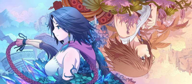 Two Anime Women — Blue, Serene, Crystals