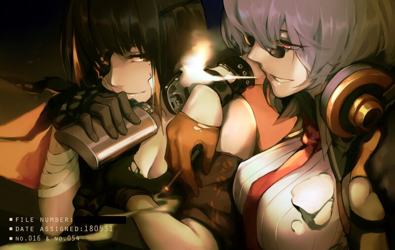 Two Anime Women Drinking