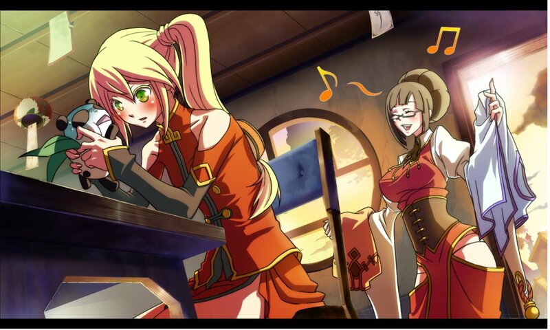 Two Anime Women in a Room