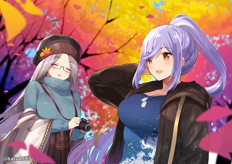 Two Anime Women in Autumn