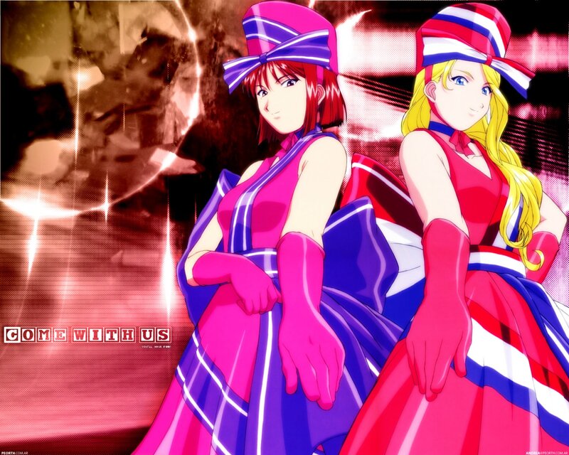 Two Anime Women in Costumes — Pink