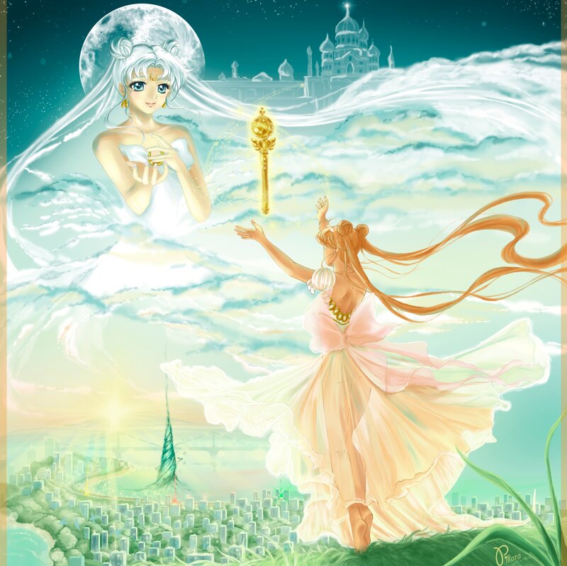 Two Anime Women in Dresses