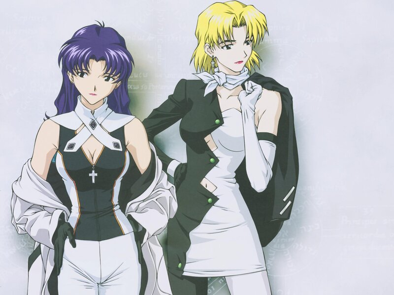 two anime women in formal wear