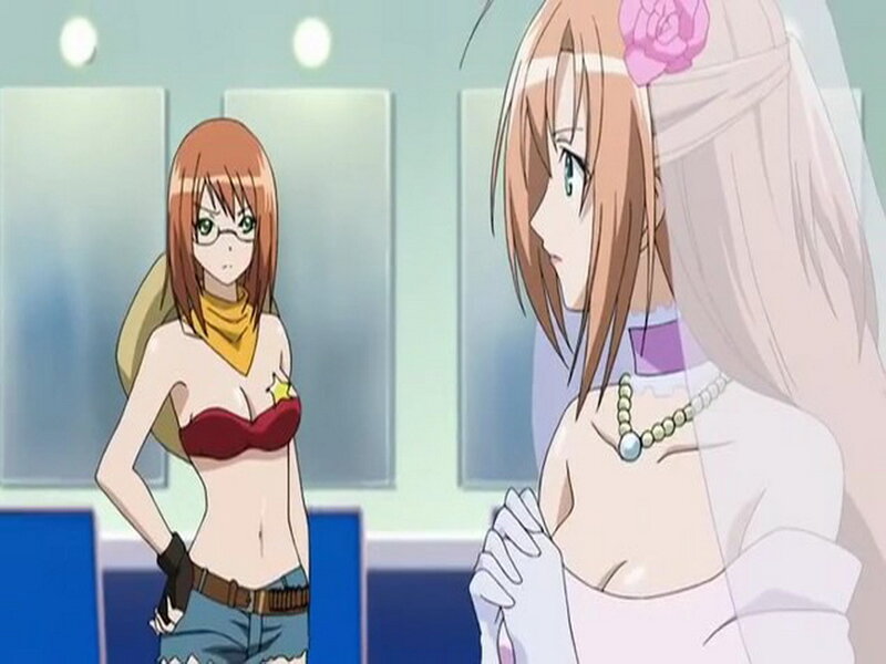 Two Anime Women in Room — White