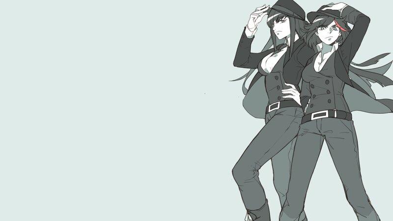 Two Anime Women in Suits — Gray