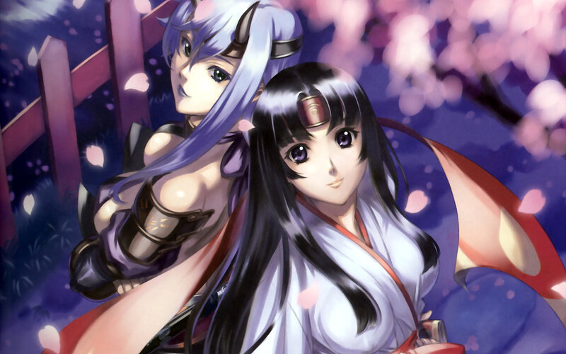 Two Anime Women — Purple, Serene