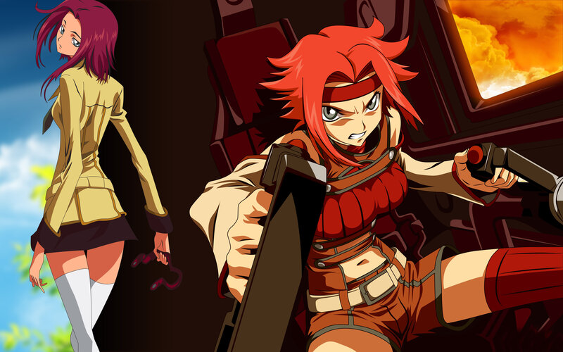 Two Anime Women — Red