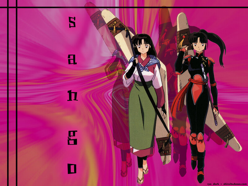 Two Anime Women with Swords — Pink