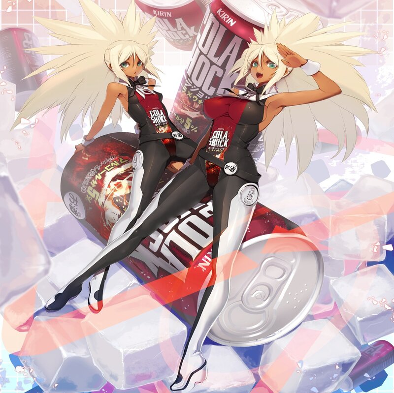 Two Anime Women with White Hair