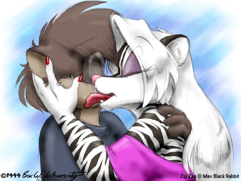 Two Anthropomorphic Animals Kissing