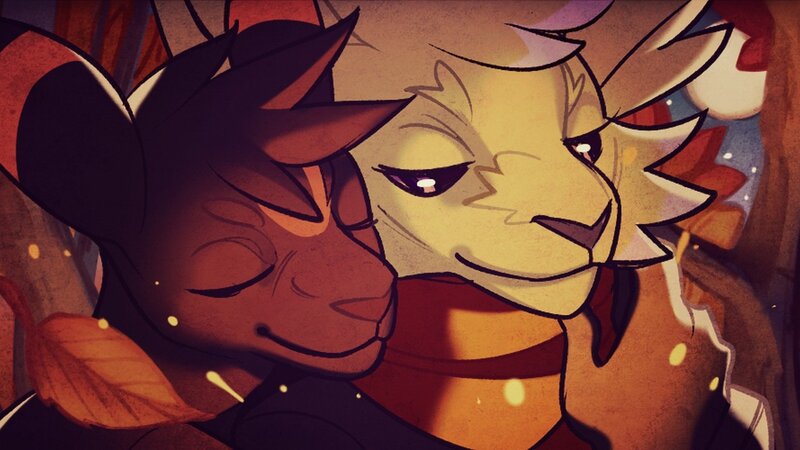 Two Anthropomorphic Animals — Orange, Warm