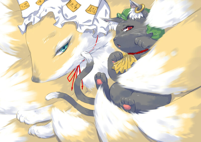 Two Anthropomorphic Cats — Yellow