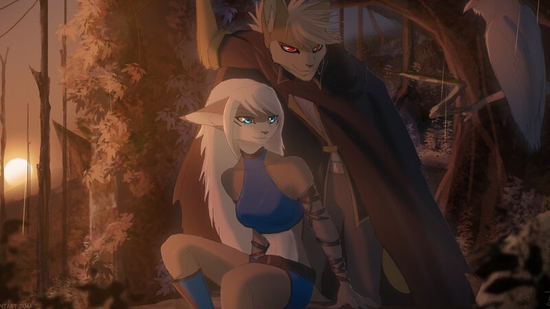 Two Anthropomorphic Characters — Brown, Dramatic