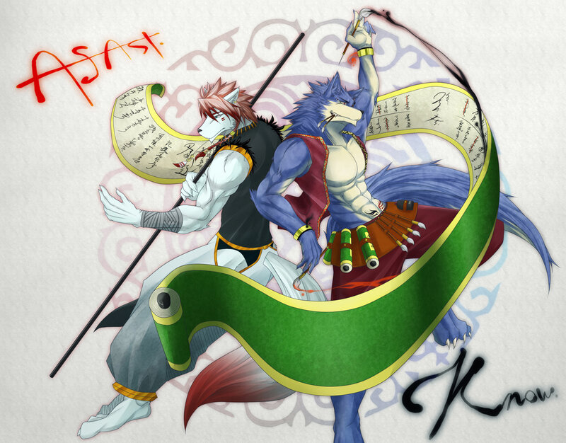 Two Anthropomorphic Characters — Green, Dynamic