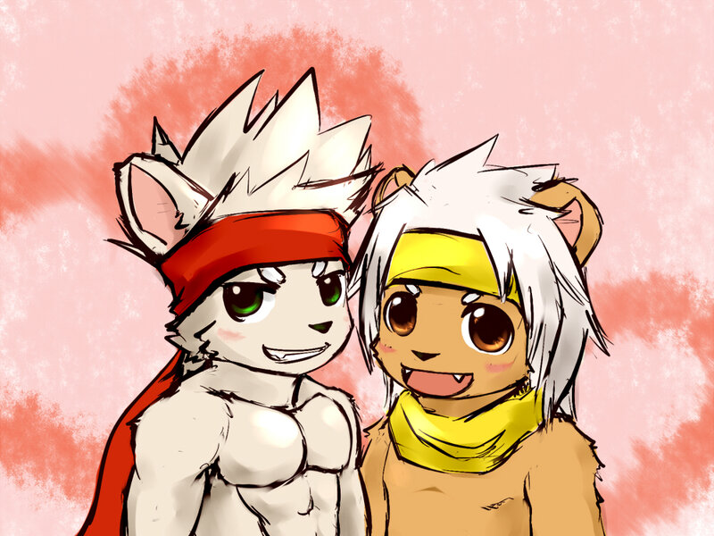 Two Anthropomorphic Characters — White