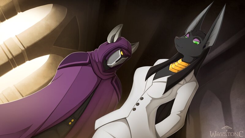 Two Anthropomorphic Figures — Purple