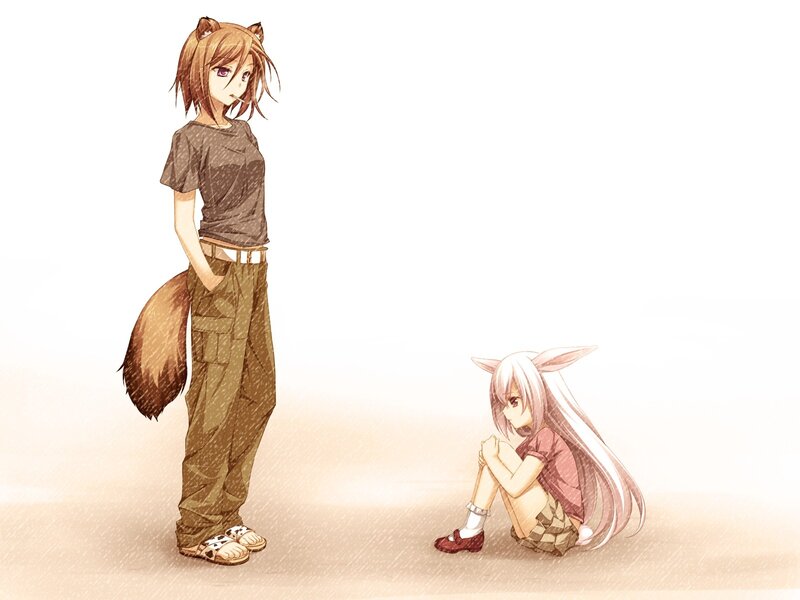 Two anthropomorphic girls in a quiet moment