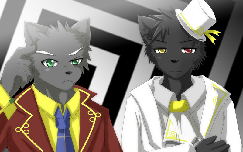 Two Anthropomorphic Wolf Characters