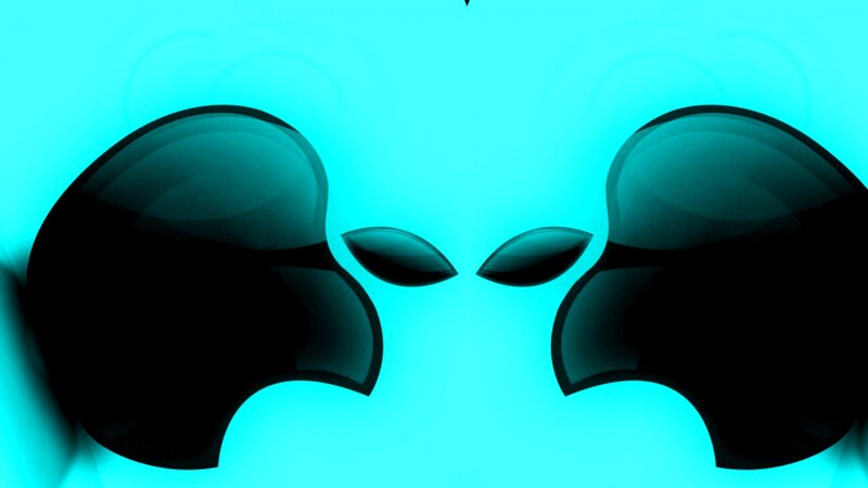 Two Apple Logos — Cyan