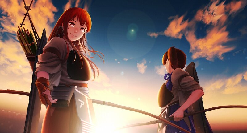 Two Archers at Sunset