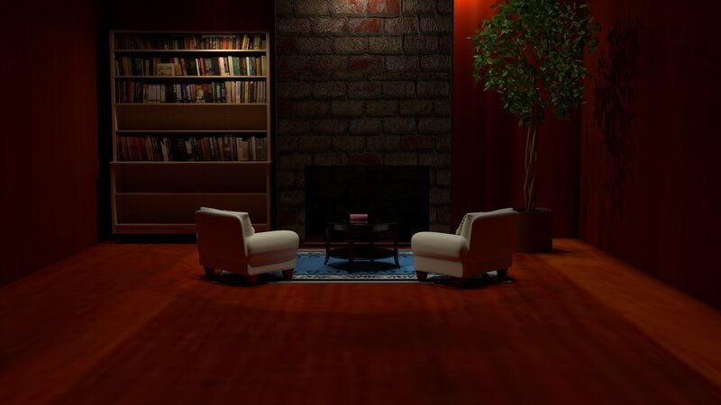 Two Armchairs in Library