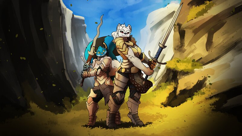 Two Armored Anthropomorphic Warriors
