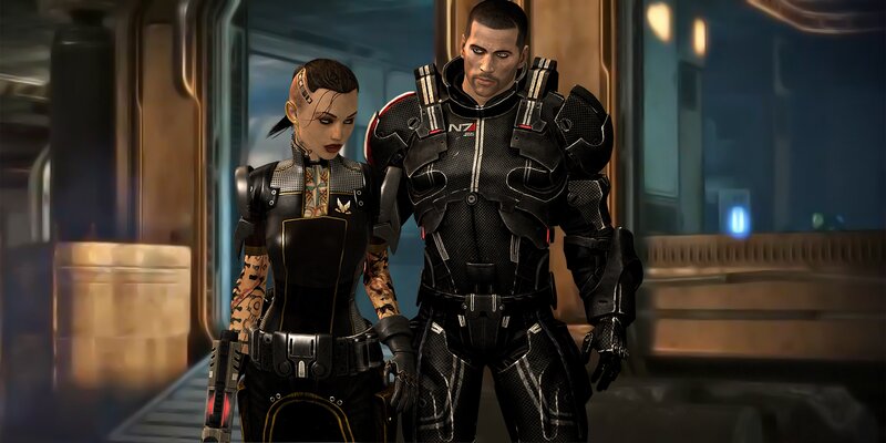 Two Armored Characters — Black, Serious