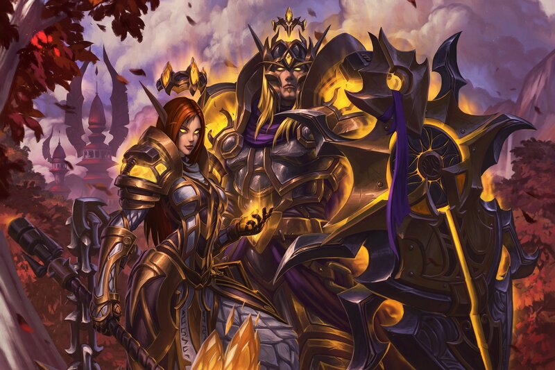 Two Armored Characters — Gold