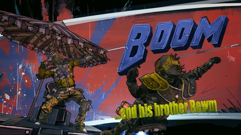 Two Armored Characters — Red, Dramatic, Comic, Umbrella, Text