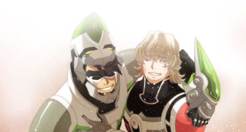Two Armored Characters — White
