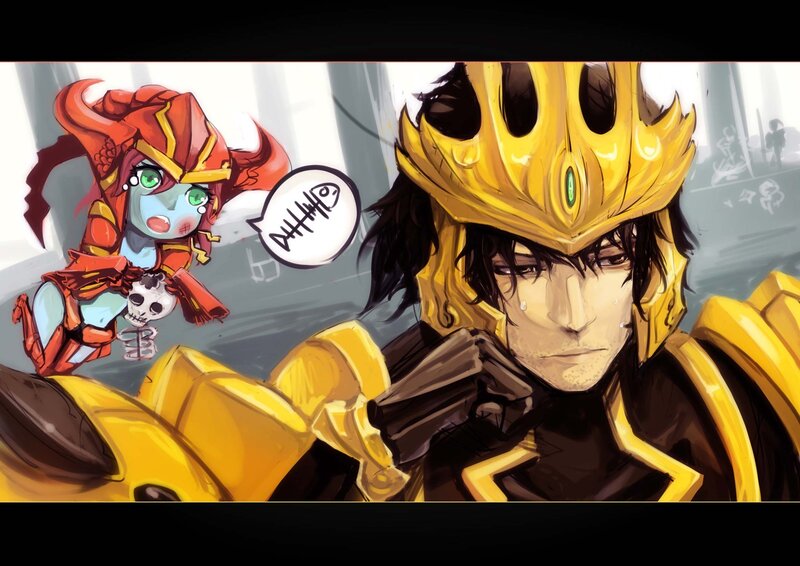 Two Armored Characters — Yellow, Dramatic, Digital Art, Armor