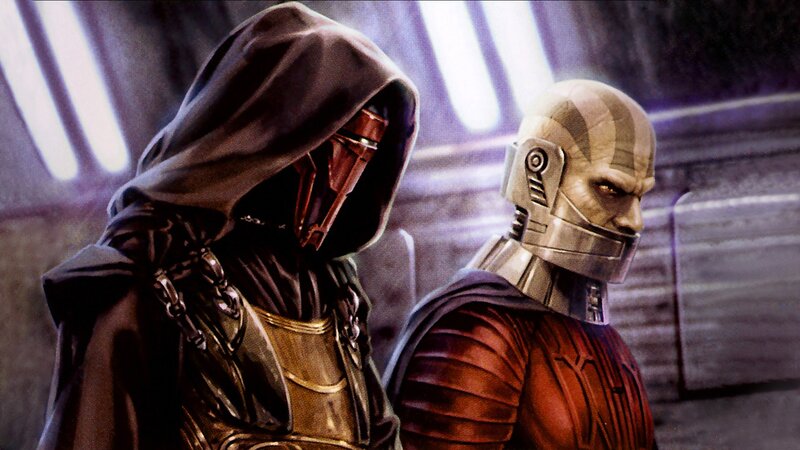 Two Armored Figures — Black, Dramatic, Digital Art, Hooded Cloak