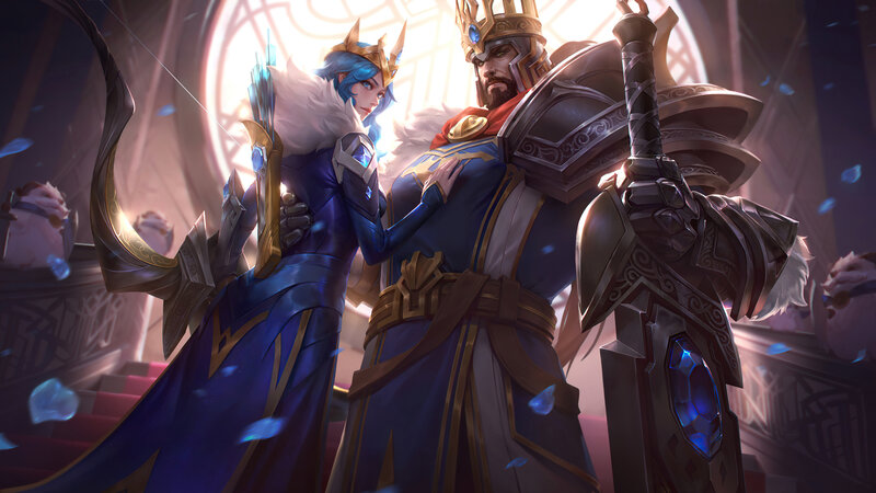 Two Armored Figures — Blue, Dramatic, Digital Art, Castle