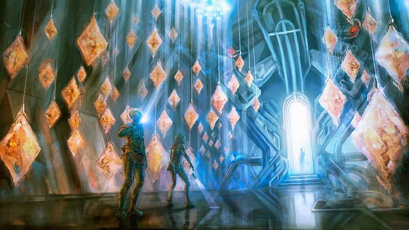 Two Armored Figures — Blue