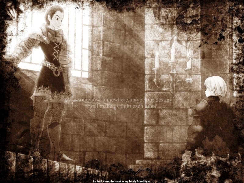 Two Armored Figures — Brown, Dramatic, Digital Art