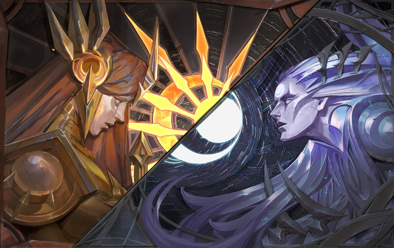 Two Armored Figures Facing — Gold