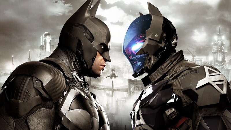 Two Armored Figures Facing — Gray, Dramatic